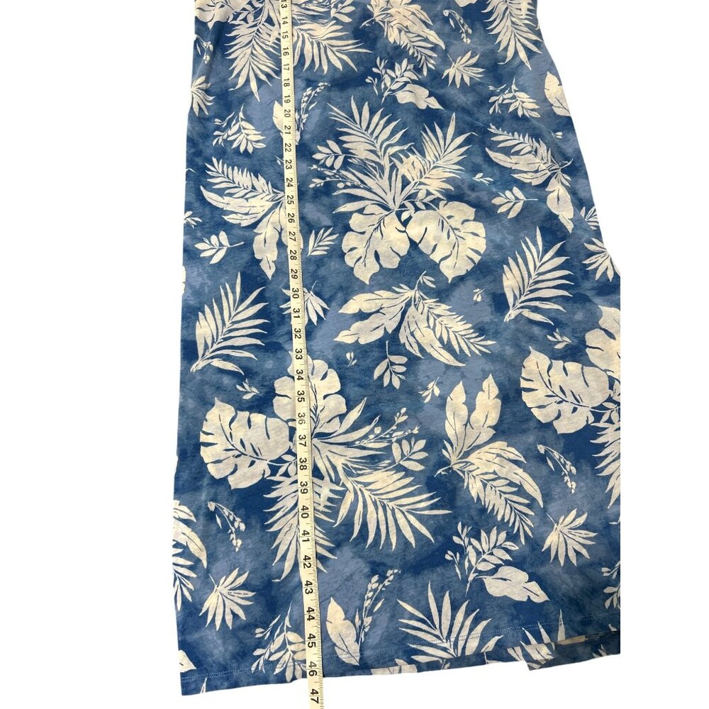 Ralph Lauren Black Label Maxi Dress Blue & White Floral Sleeveless Tropical - Picture 8 of 10